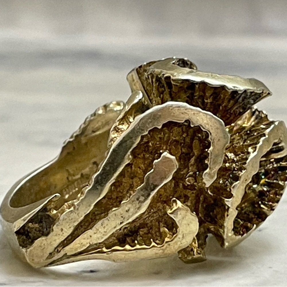 Heavy Sterling Silver Sculptural Statement Ring Size 6.5 Brutalist Modern gold P - Picture 3 of 13